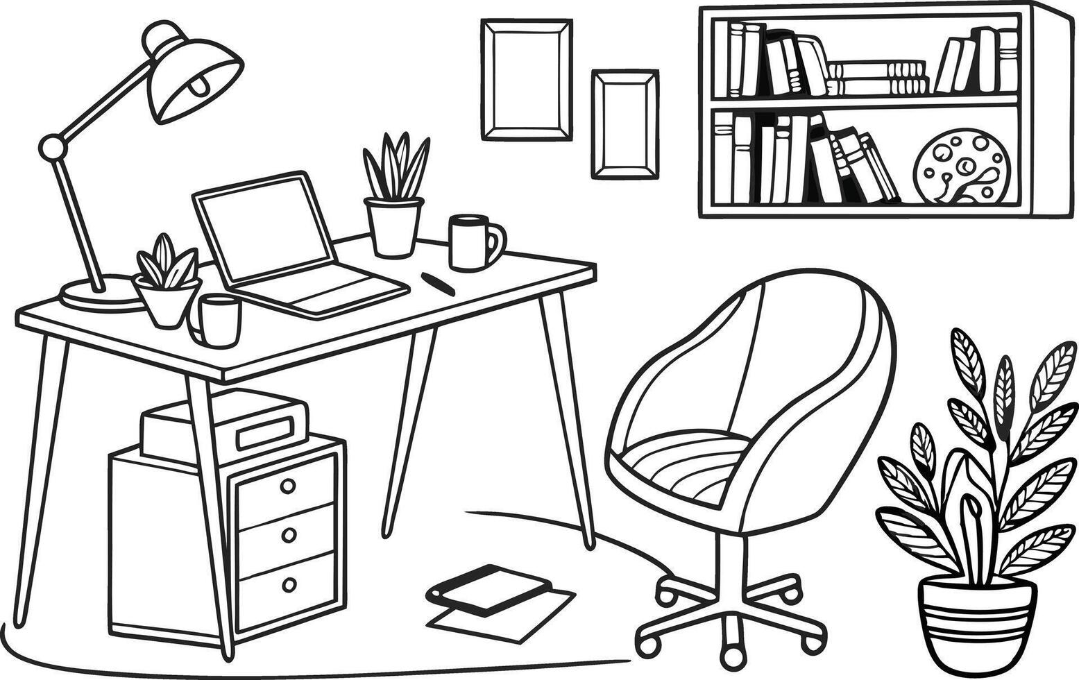 High Quality Home Office Clipart Collection vector