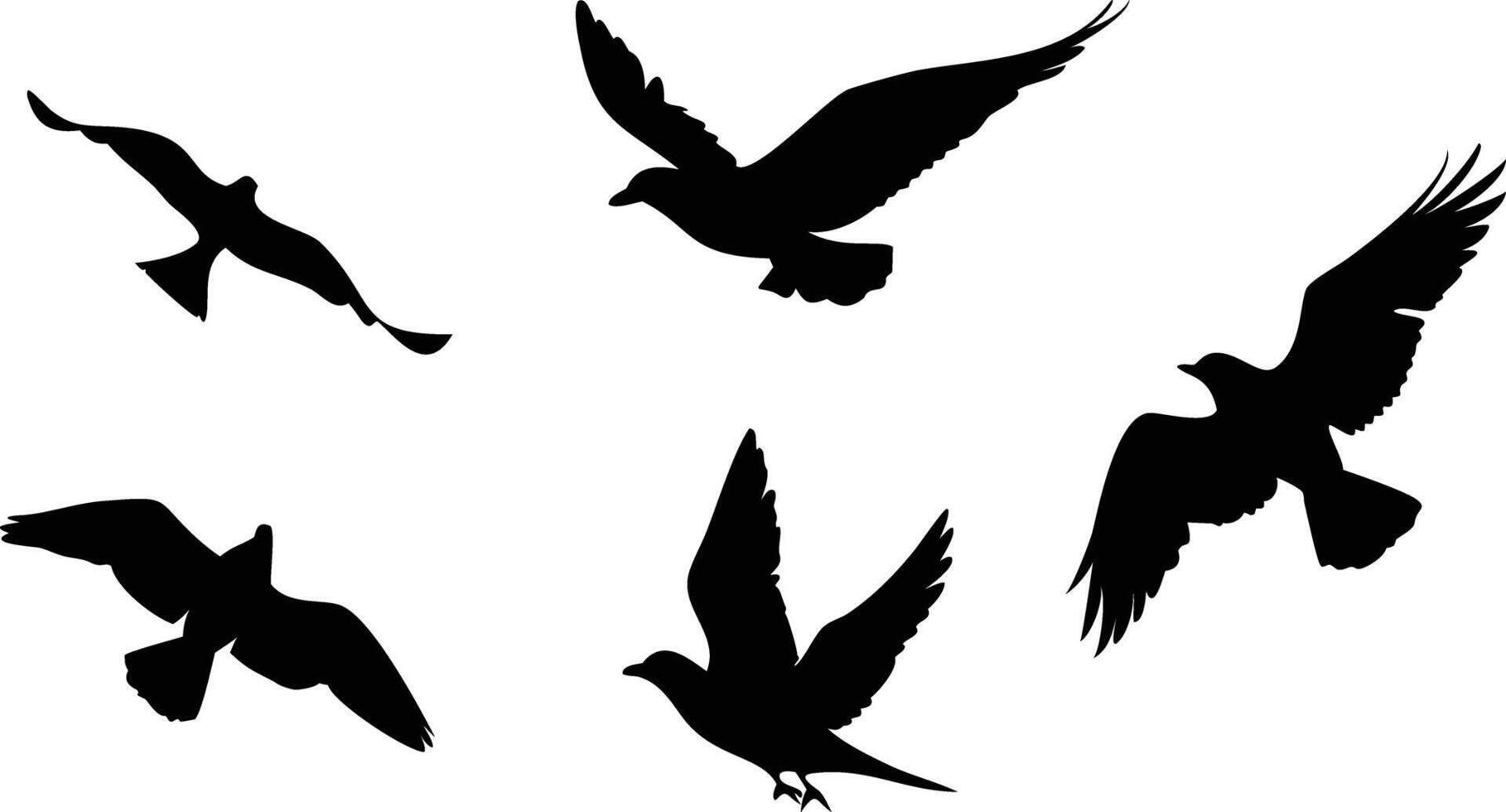 Birds Icon Silhouette Set for Creative Projects vector