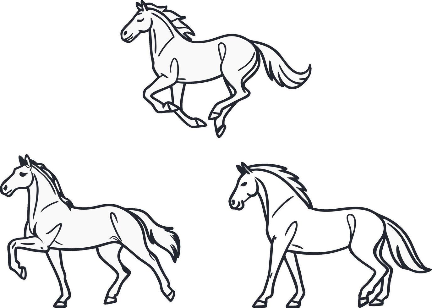 Elegant Horse Art Collection for Designers vector