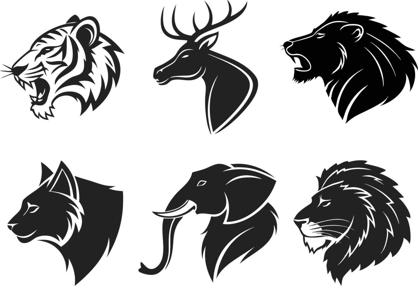 Animal Head Illustration Design vector