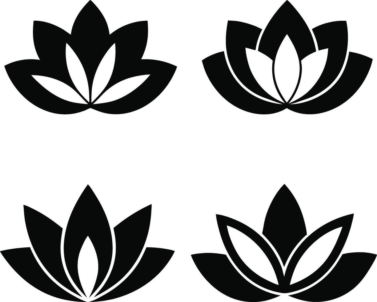Lotus Flower Silhouette Graphic vector