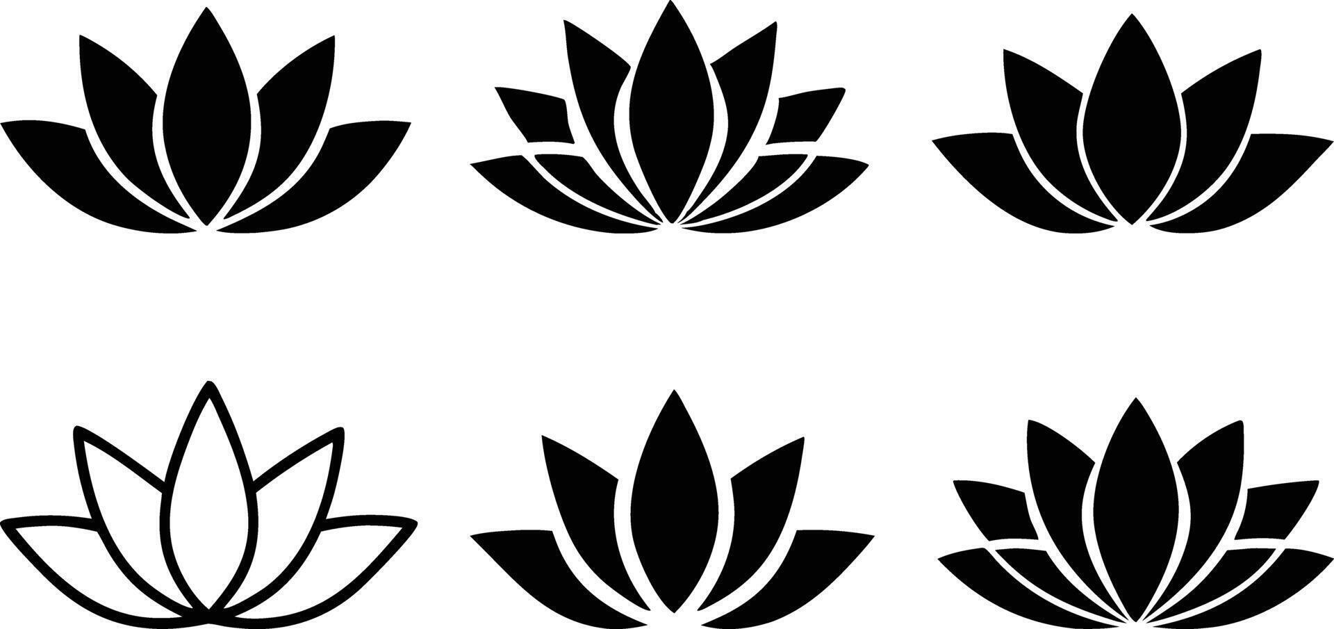 Lotus Flower Silhouette Symbol vector