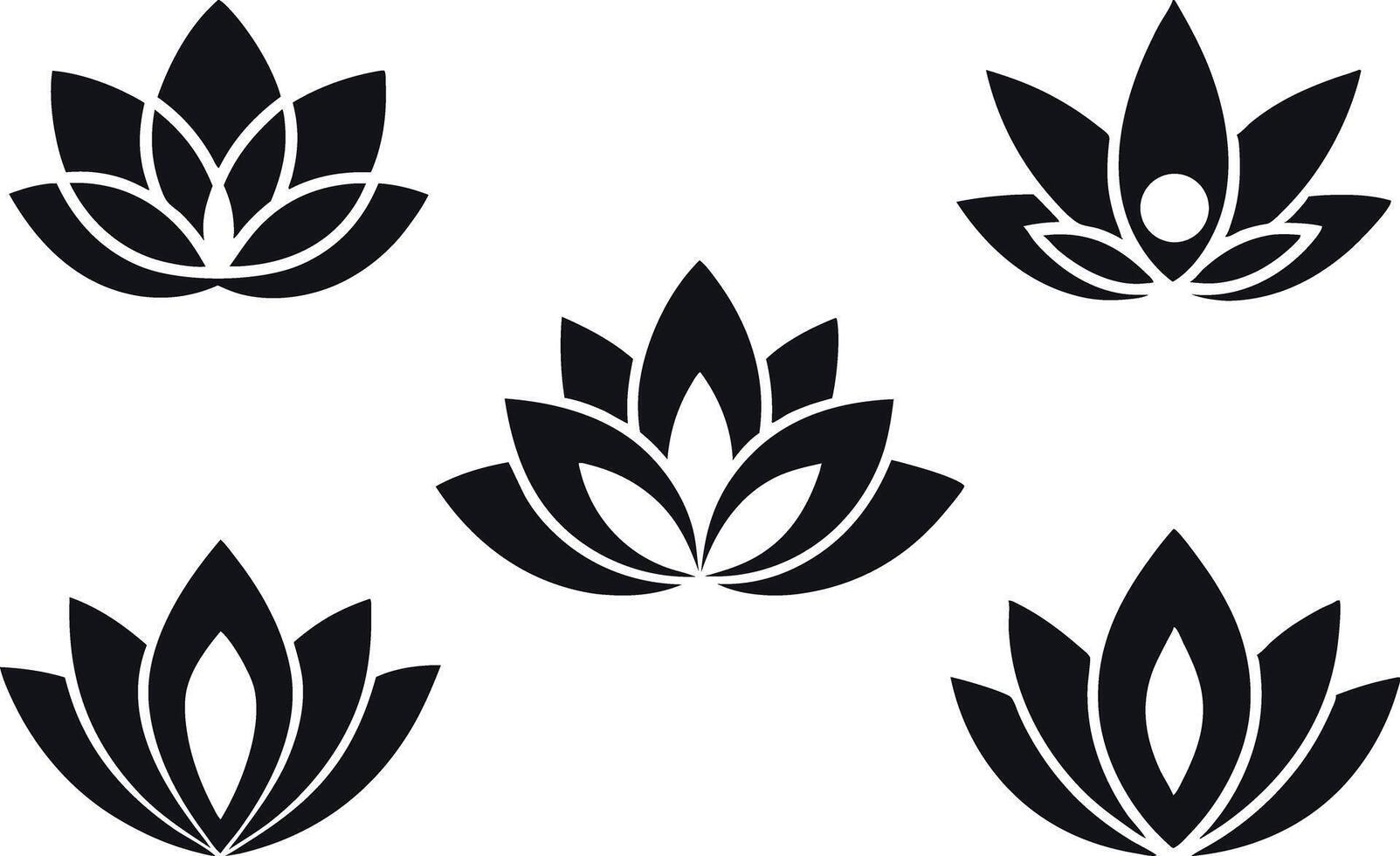Lotus Flower Silhouette Drawing vector