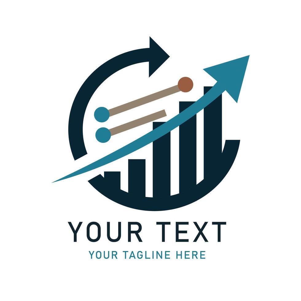 Business Growth Cycle Illustration with Upward Arrow and Bar Chart, Progress Graphic, Financial Development Symbol vector