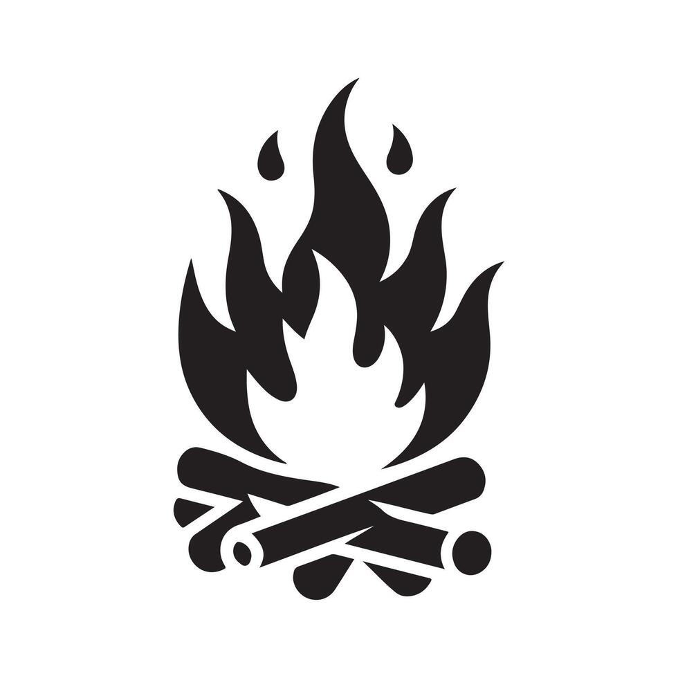 Fire Element Wildfire Silhouette Icon, Flame Symbol vector