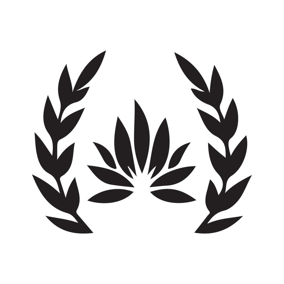 Lotus Shape Illustration, Award Symbol Graphic, Victory Laurel Design, Elegant Floral Element, Achievement Emblem Art vector