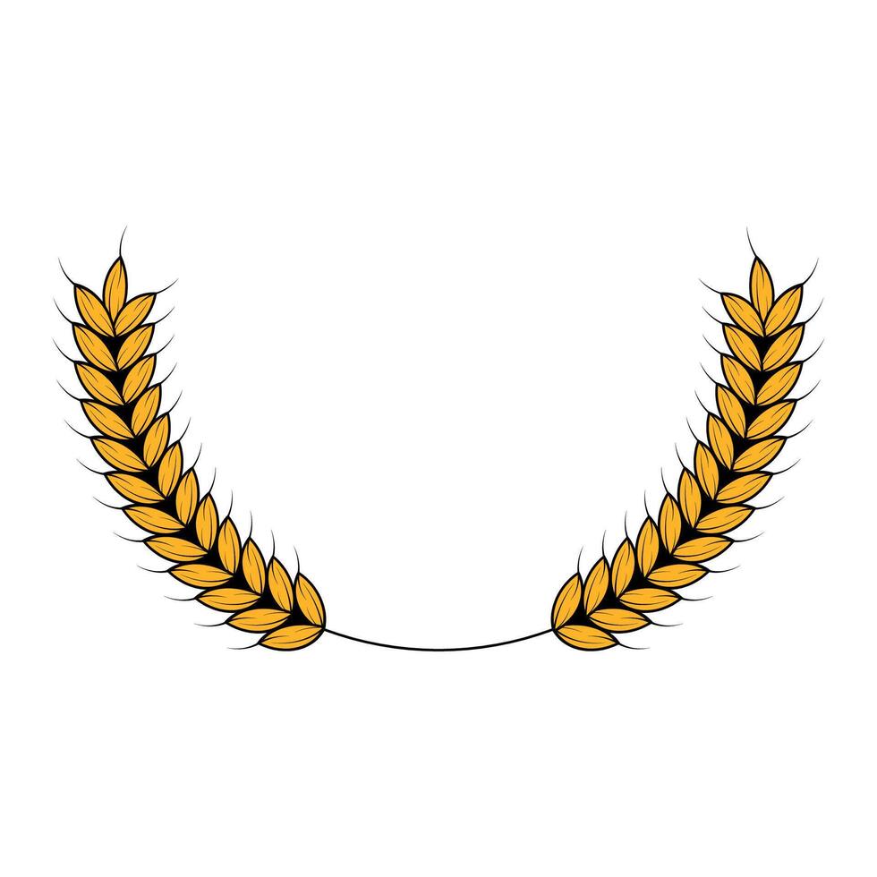 A laurel wreath with wheat leaves on it vector