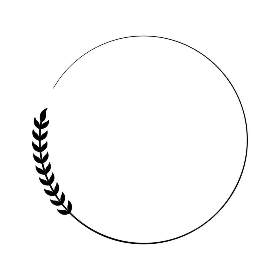 A black and white drawing of a wheat stalk vector