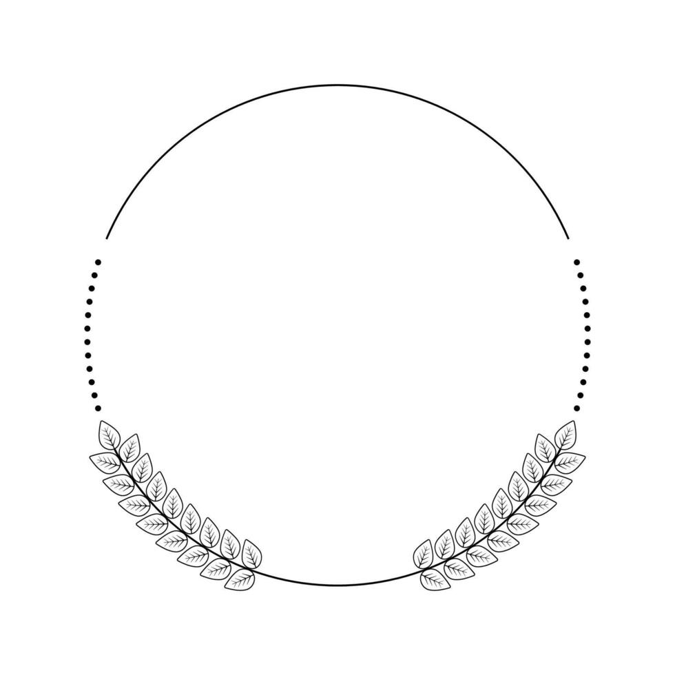 A circle with a wreath of leaves on it vector
