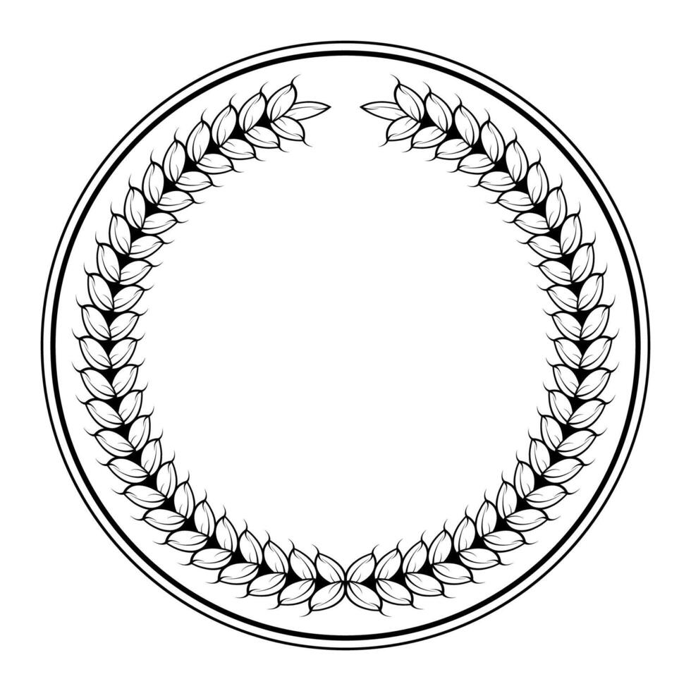 A laurel wreath in a circle on a white background vector