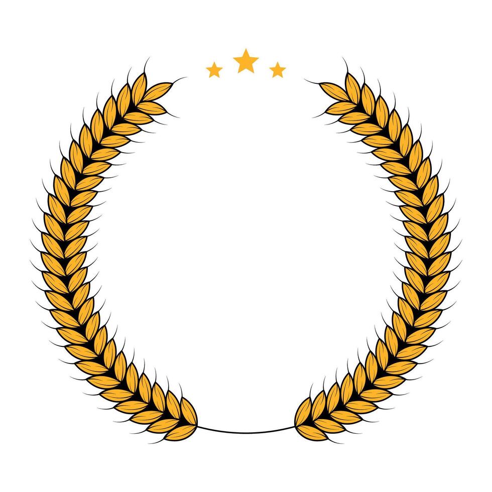 A wheat wreath with stars on it vector