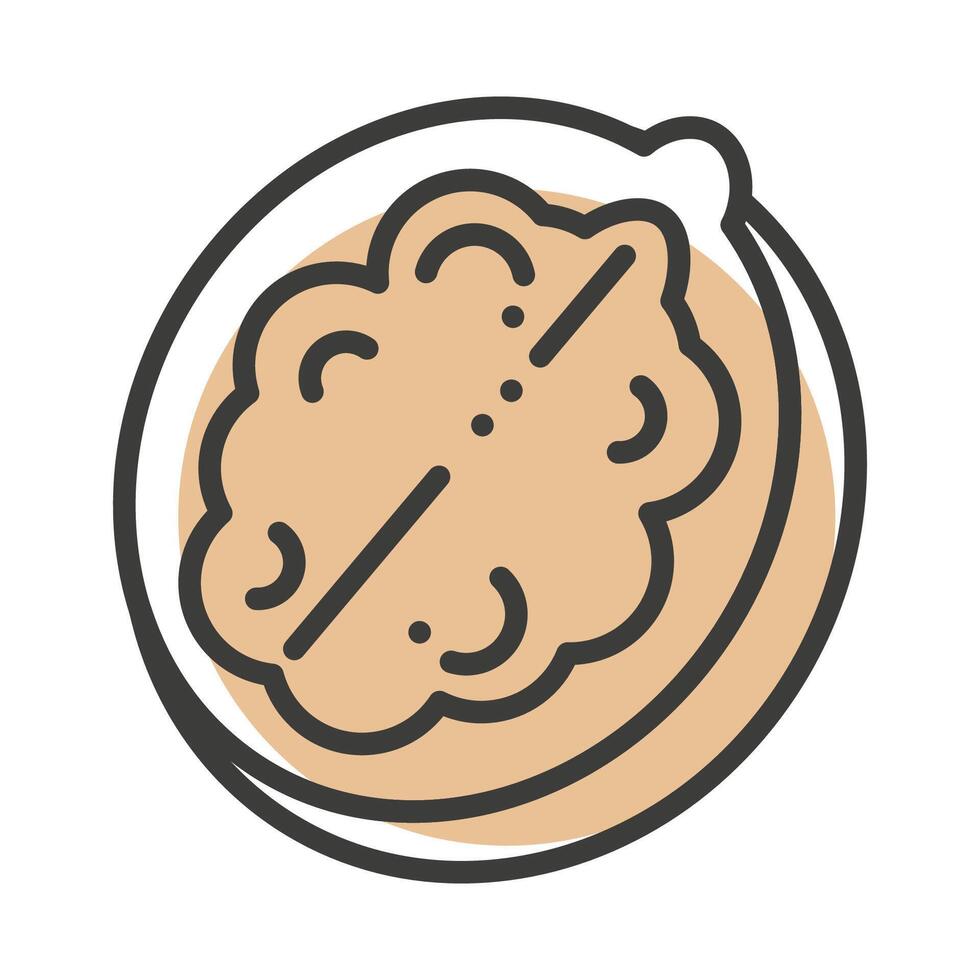 Walnut cheese icon with editable stroke to any thickness vector
