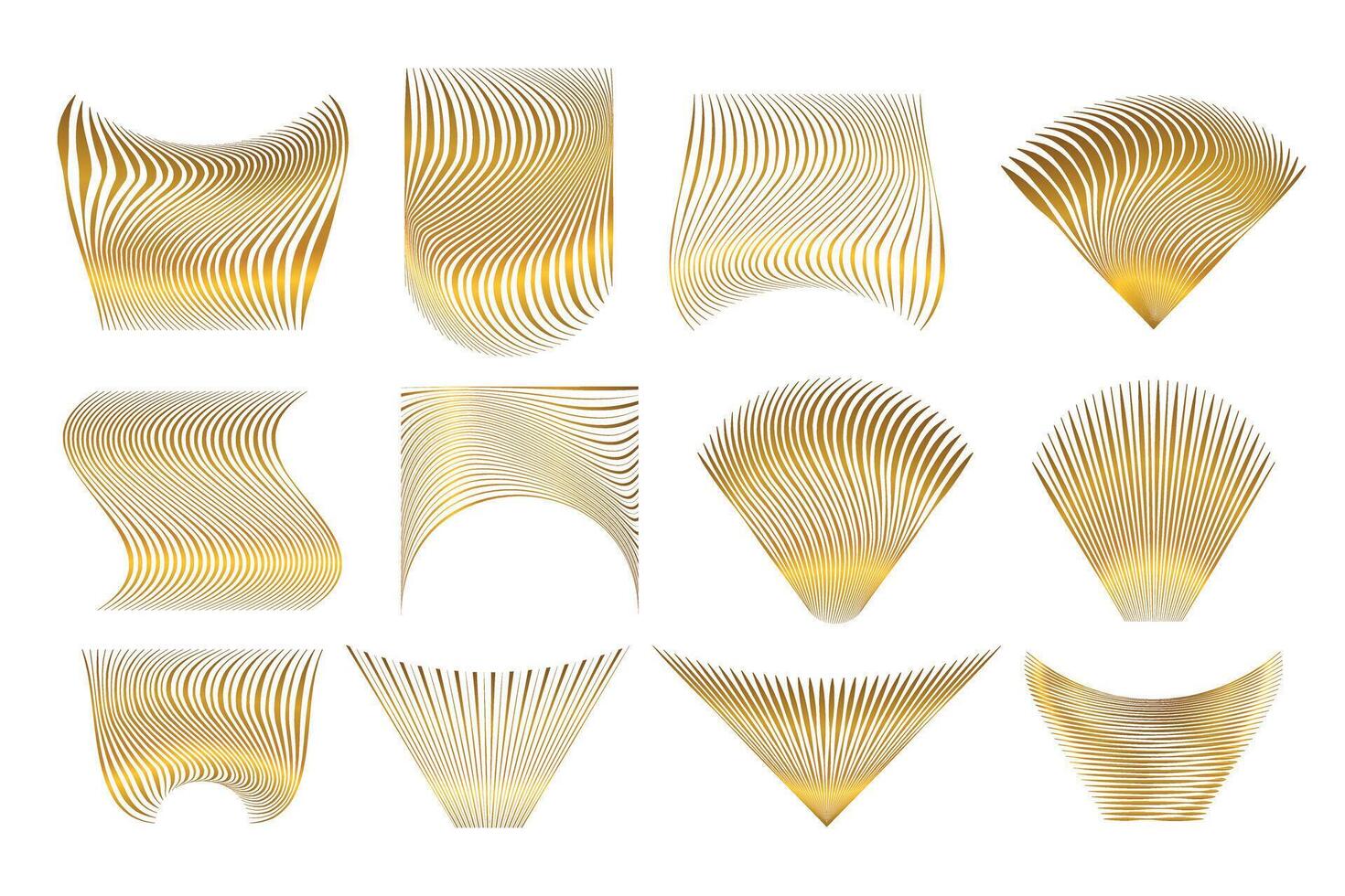 Gold Elegant Shape Geometric Diamond Triangle Abstract Decoration Collection vector
