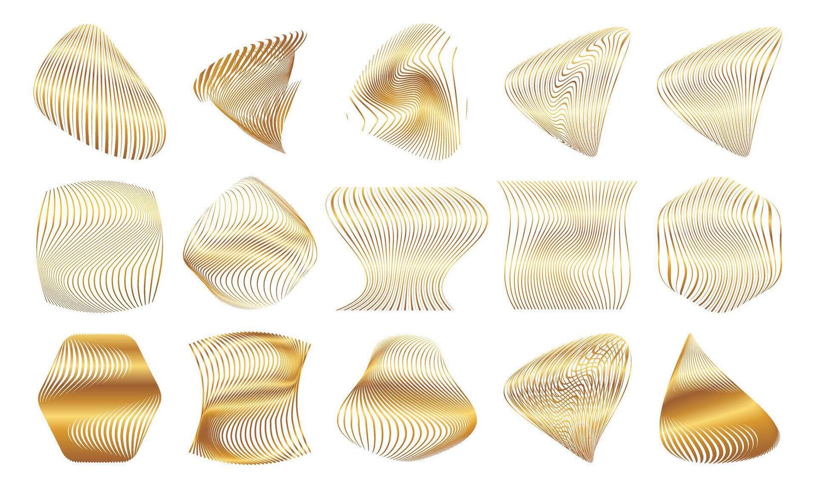 Elegant Gold Abstract Shape Collection With Natural Flowing Texture vector
