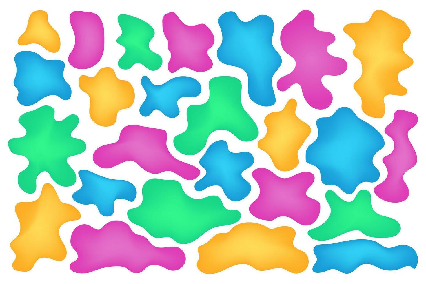 Amorphous Shape Set with Bright Colors vector