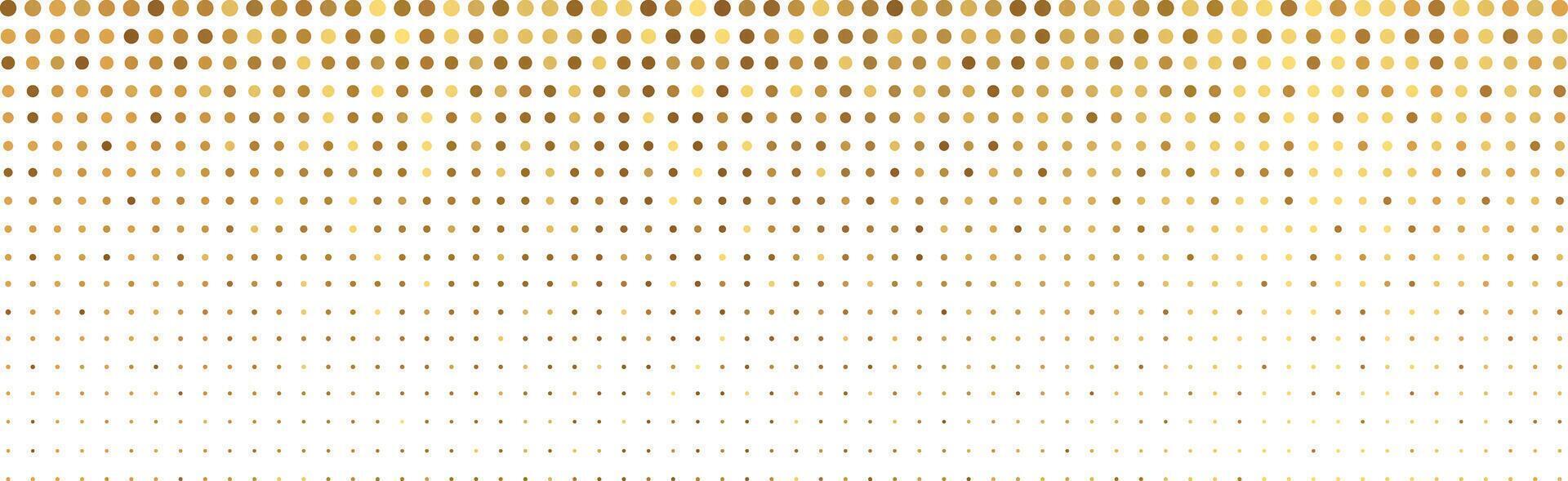Festive Gold Fading Halftone Dots Wide Pattern Texture Background vector