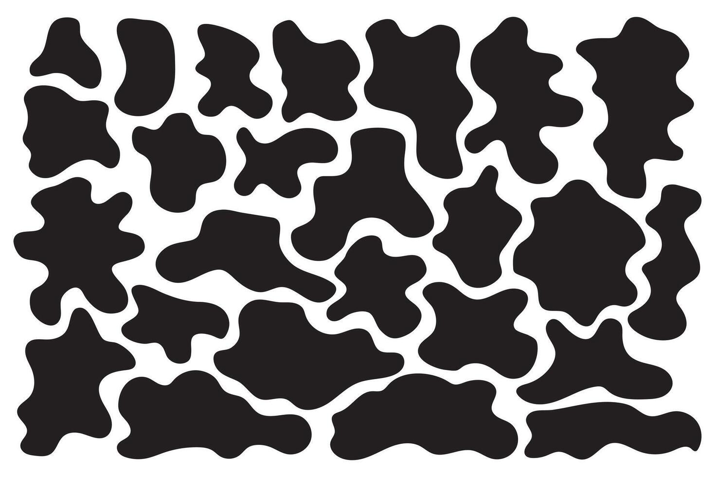 Amorphous Liquid Isolated Shape Set vector