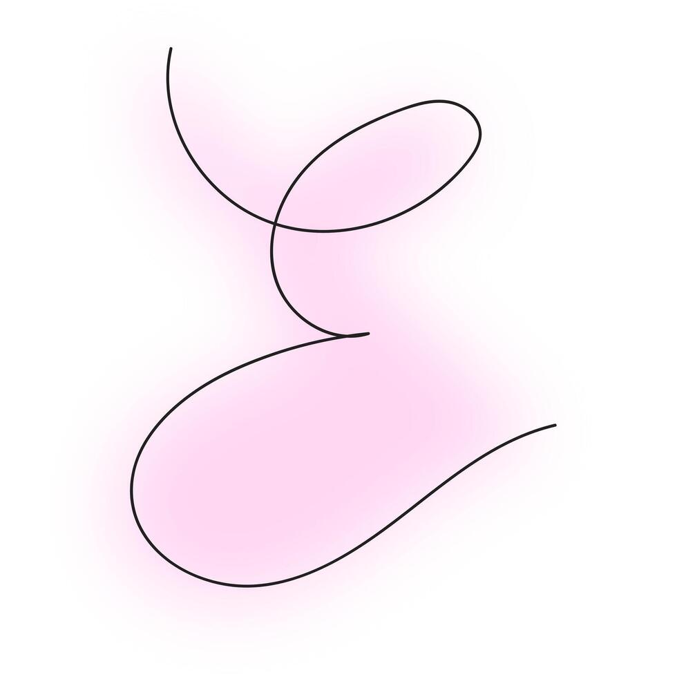 Pink Blur Hand Drawn E Monogram or Capital Initial Letter vector
