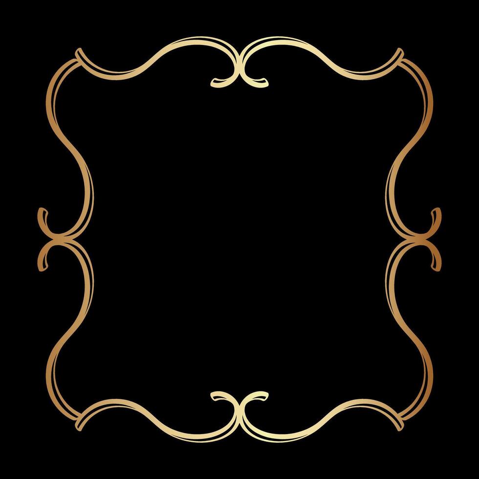 Victorian Style Frame Background in Black and Gold vector