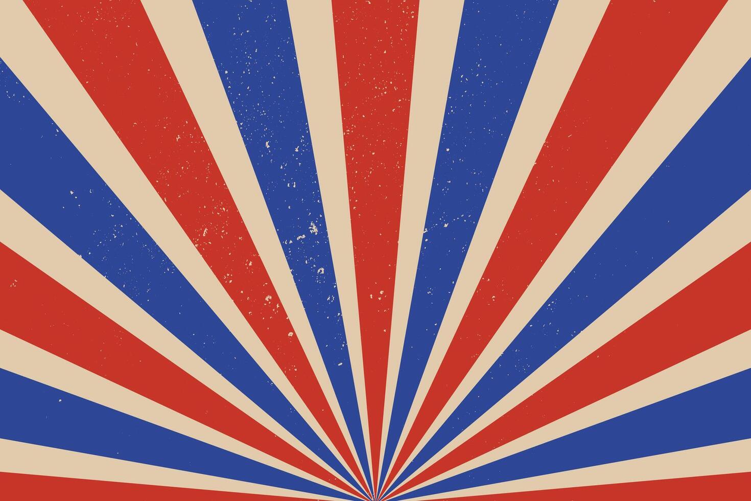 Red Blue American US Grunge Retro Striped Rays Background vector