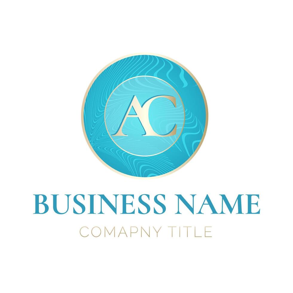 AC Initial Letter Turquoise Feminine Business Logo vector