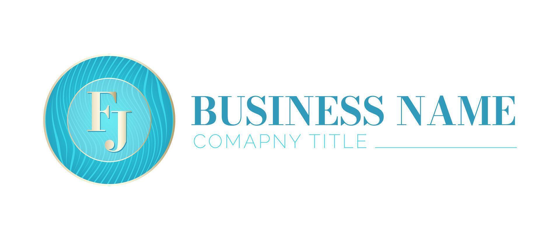 FJ Initial Letter Turquoise Feminine Business Logo vector