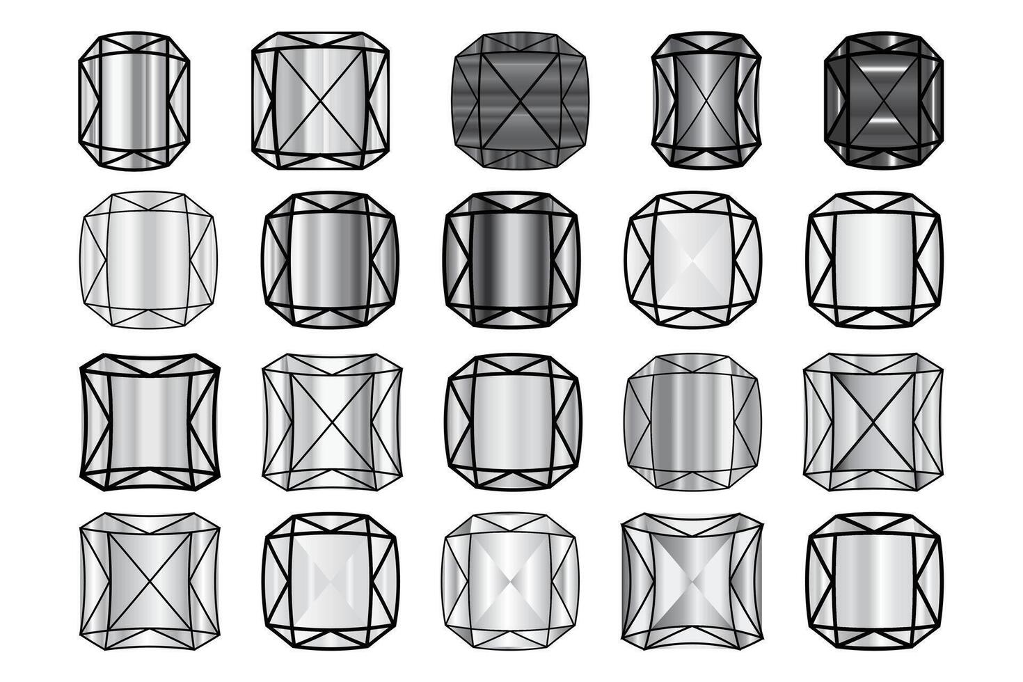 Gray Gemstone Diamond Collection vector
