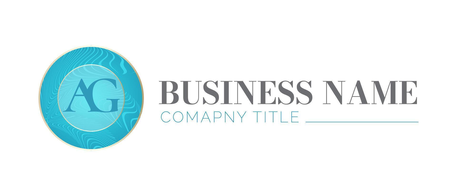 AG Initial Letter Turquoise Feminine Business Brand Logo vector