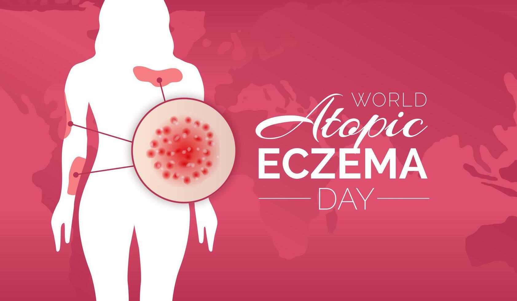 Red World Atopic Eczema Day Background Illustration Design with a Girl vector