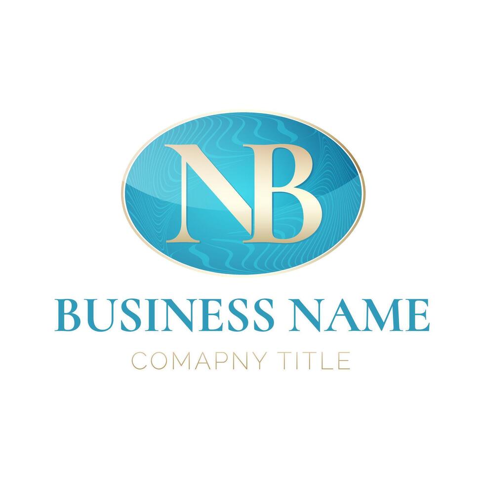NB Initial Letter Turquoise Business Company Logo Symbol vector
