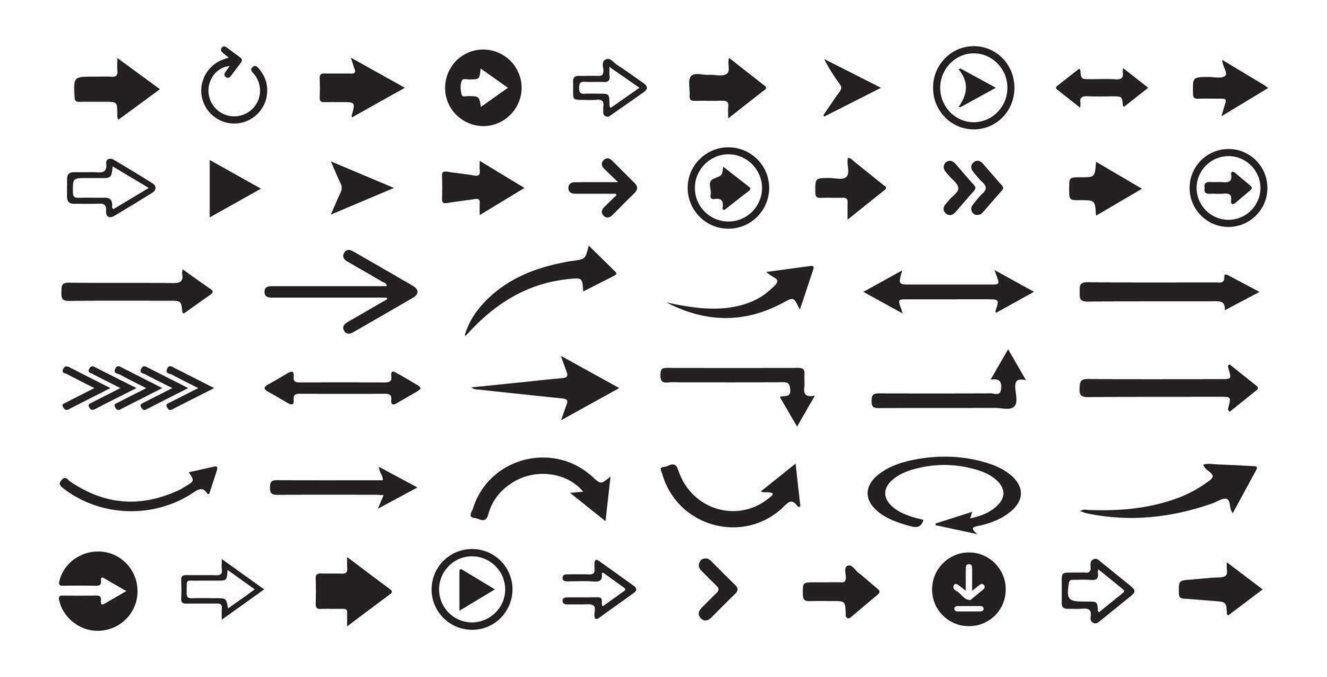 Arrows icons right, left, down arrow icon set vector