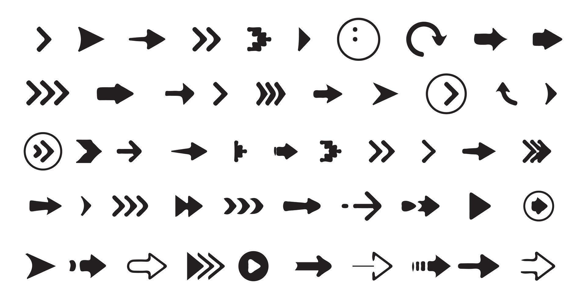 Arrow Icons set Collection with many type of Curved icon vector