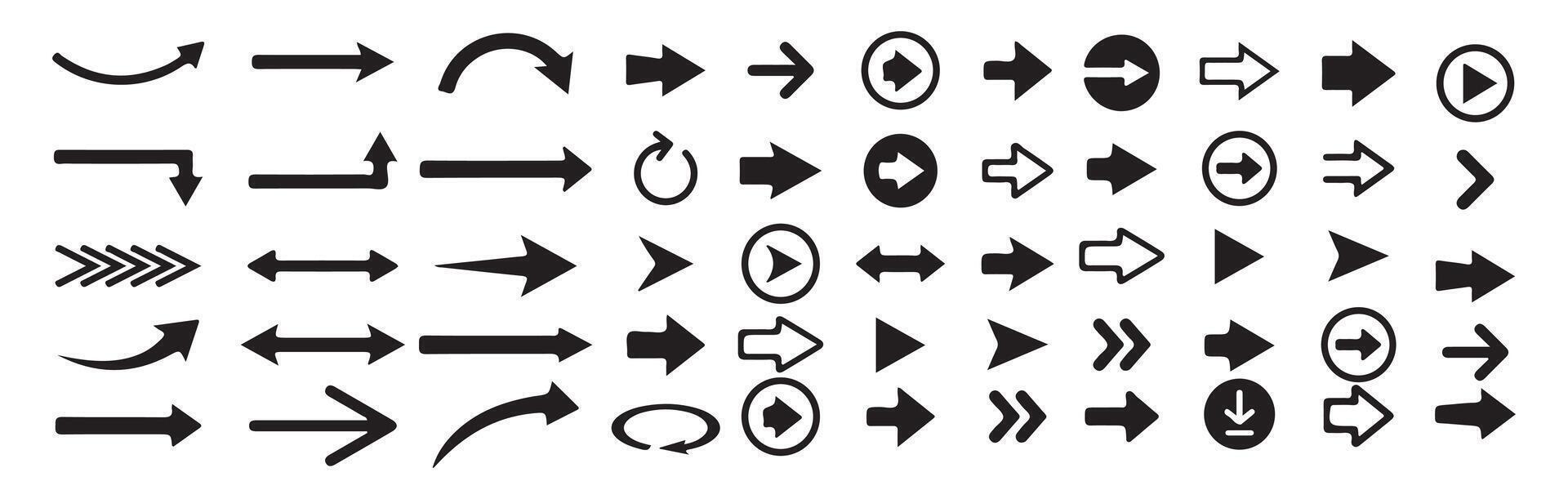 Right and left Navigation Arrows Pack vector