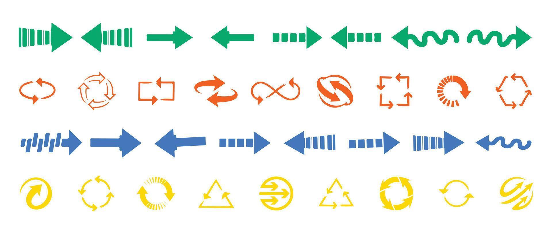 Colorful Arrows Icons Set with sleek arrow vector