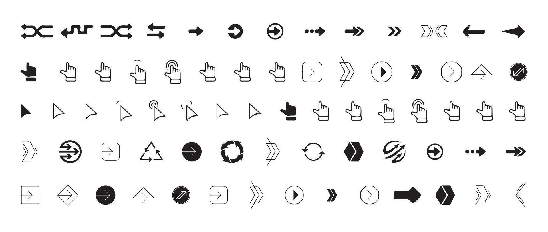 Arrow icons images set vector