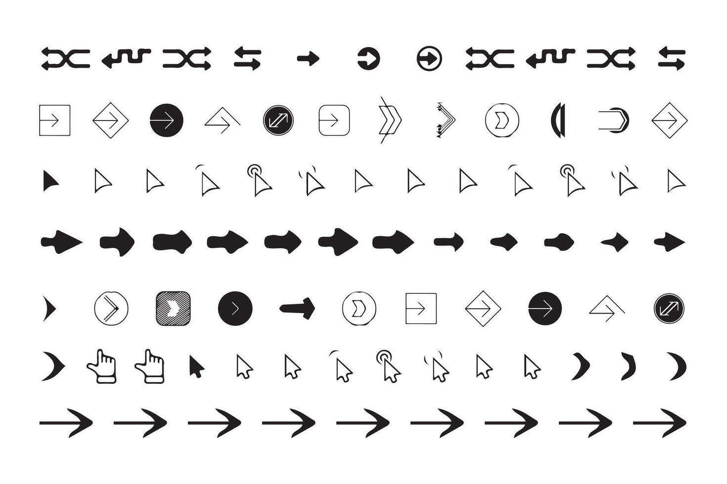 Arrows Bundle set with Flat Style icons vector