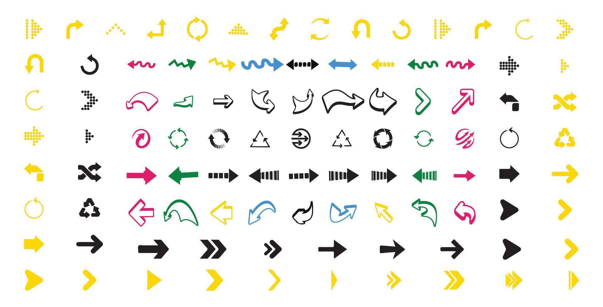 Arrow Direction Icons set with Modern flat icons vector