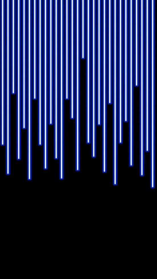 Blue neon lines vertical background glowing down, dark with bright lines. Suitable for presentations, business, advertising, etc. vector
