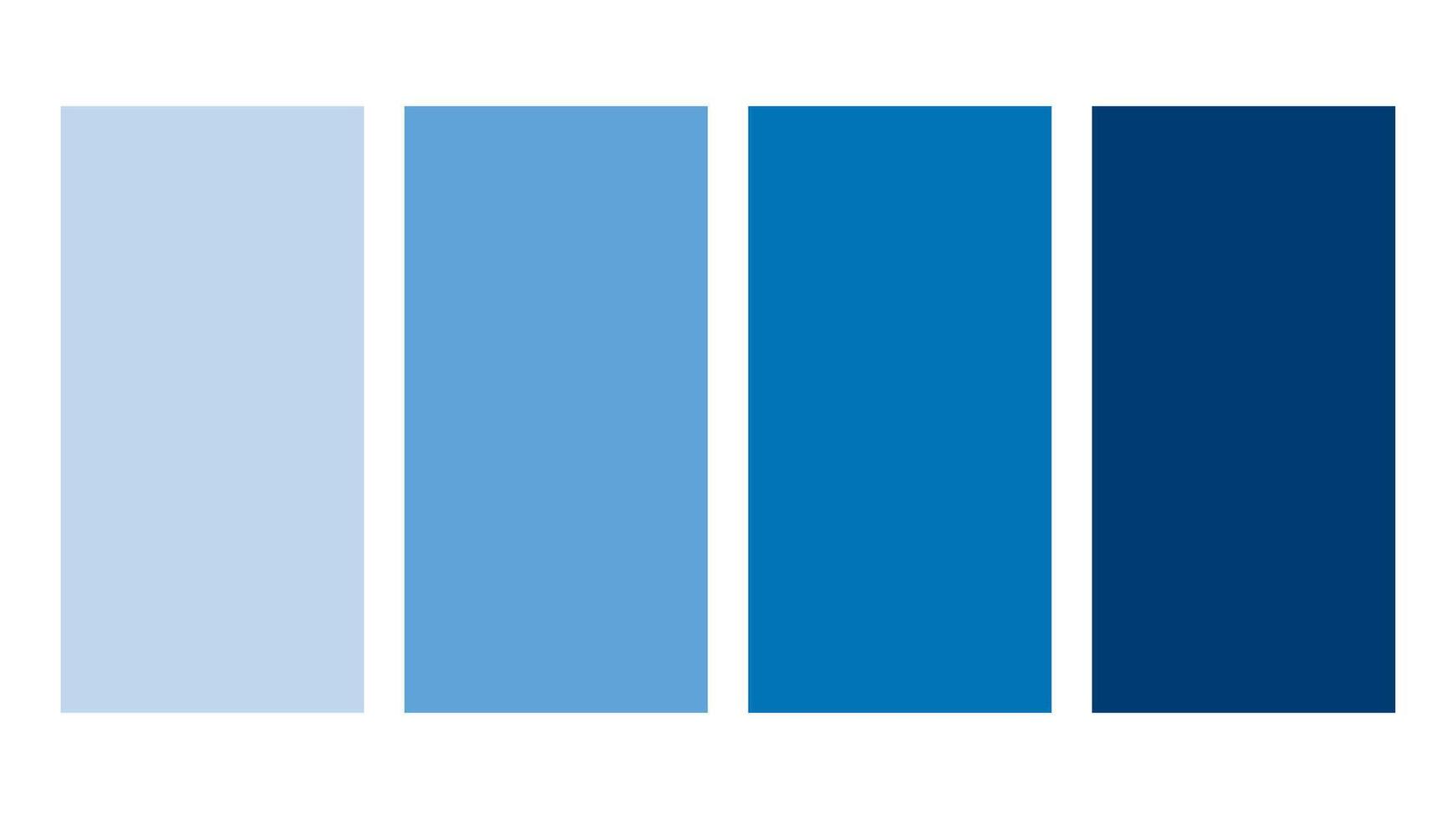Baby Blue, Blue Grotto, Royal Blue, Navy Blue color palette. Set of bright color palette combination in rgb hex. Color palette for ui ux design. Abstract illustration for your graphic design, banner vector