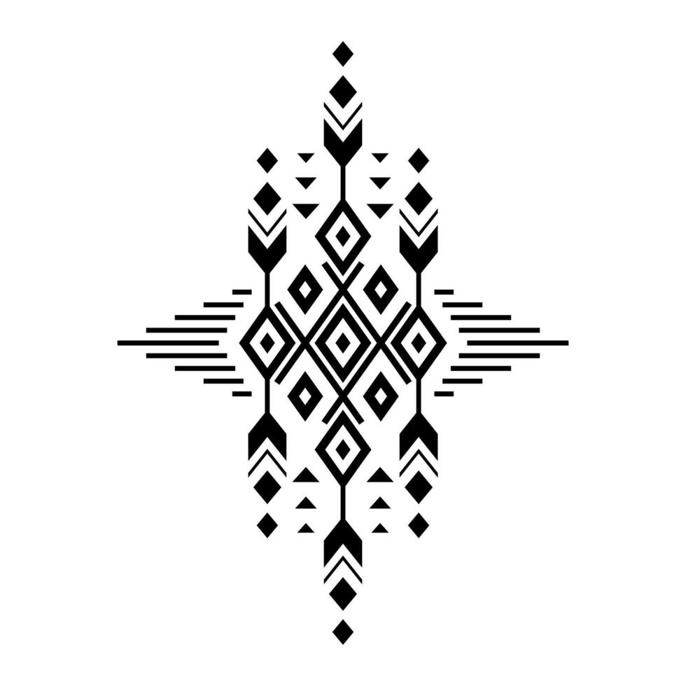 Aztec navajo element, ethnic ornament. Tribal design, geometric symbol for border, frame, tattoo, logo, card, decorative paper. Motif, isolated on white background. vector