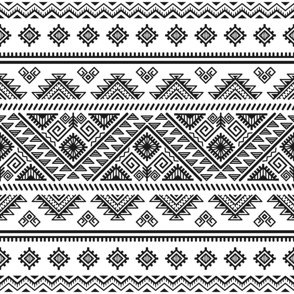 Ethnic seamless monochrome pattern. Aztec geometric background. Tribal print. Navajo fabric. Modern abstract wallpaper, illustration. For paper, textile designs vector
