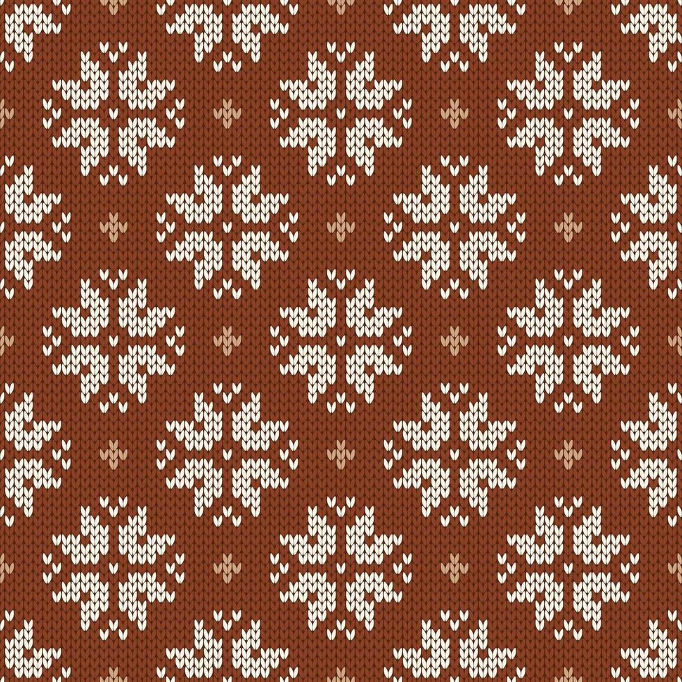 Christmas traditional knitted seamless pattern. illustration with snowflakes. vector