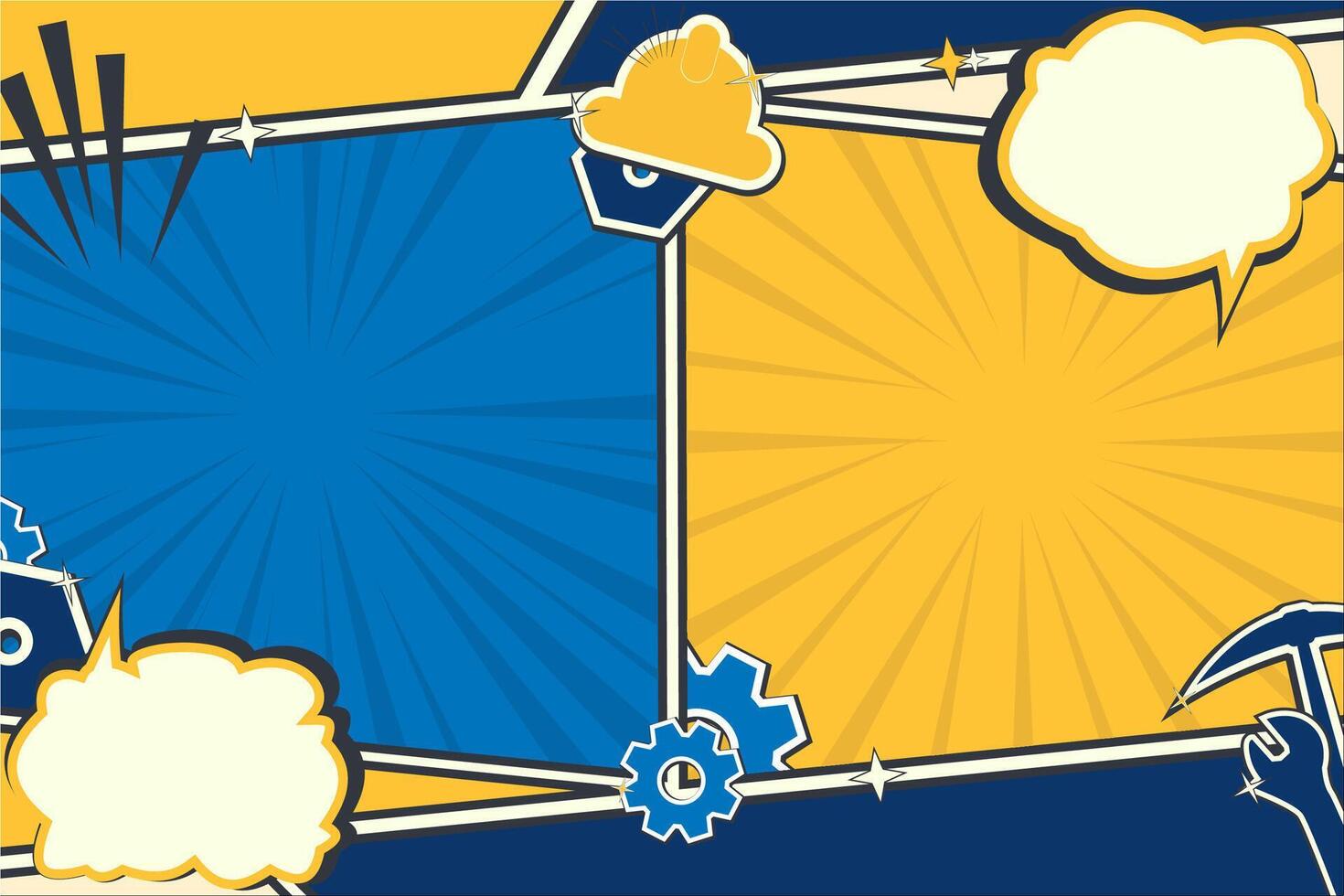 Labor day background with speech bubbles and comic layout vector