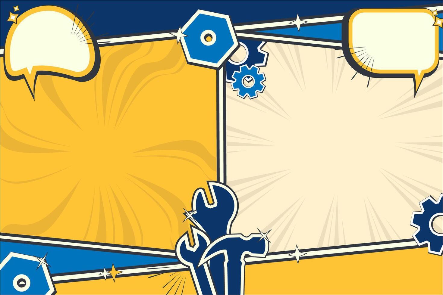 labor day background with comic layout vector