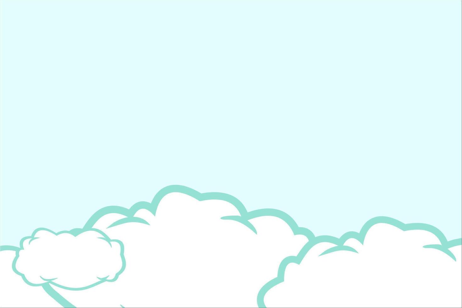 a cartoon cloud background with a blue sky and green clouds, Blue sky and sun with clouds background. vector