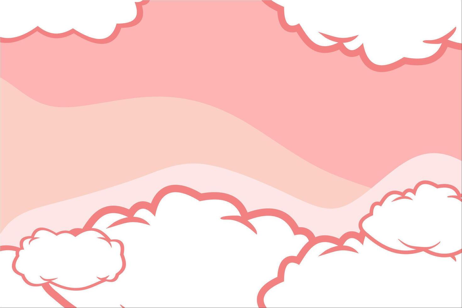 a pink and white background with clouds, a cartoon sun and clouds on a pink background, sky background, fantasy pastel color vector