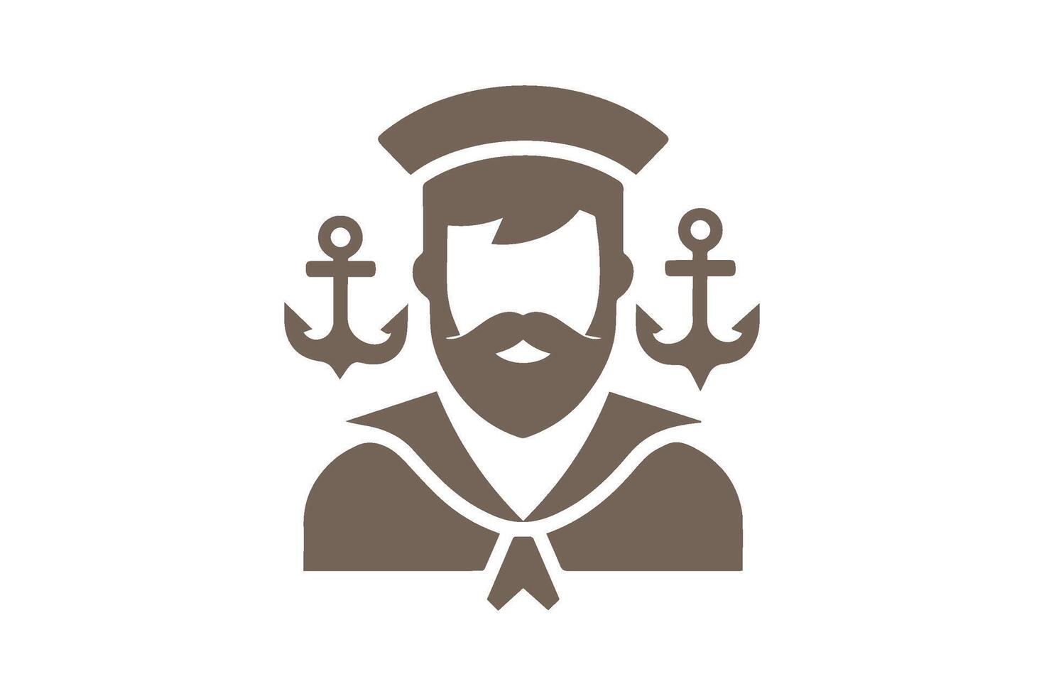 Sailor man silhouette. Ship captain icon illustration. vector