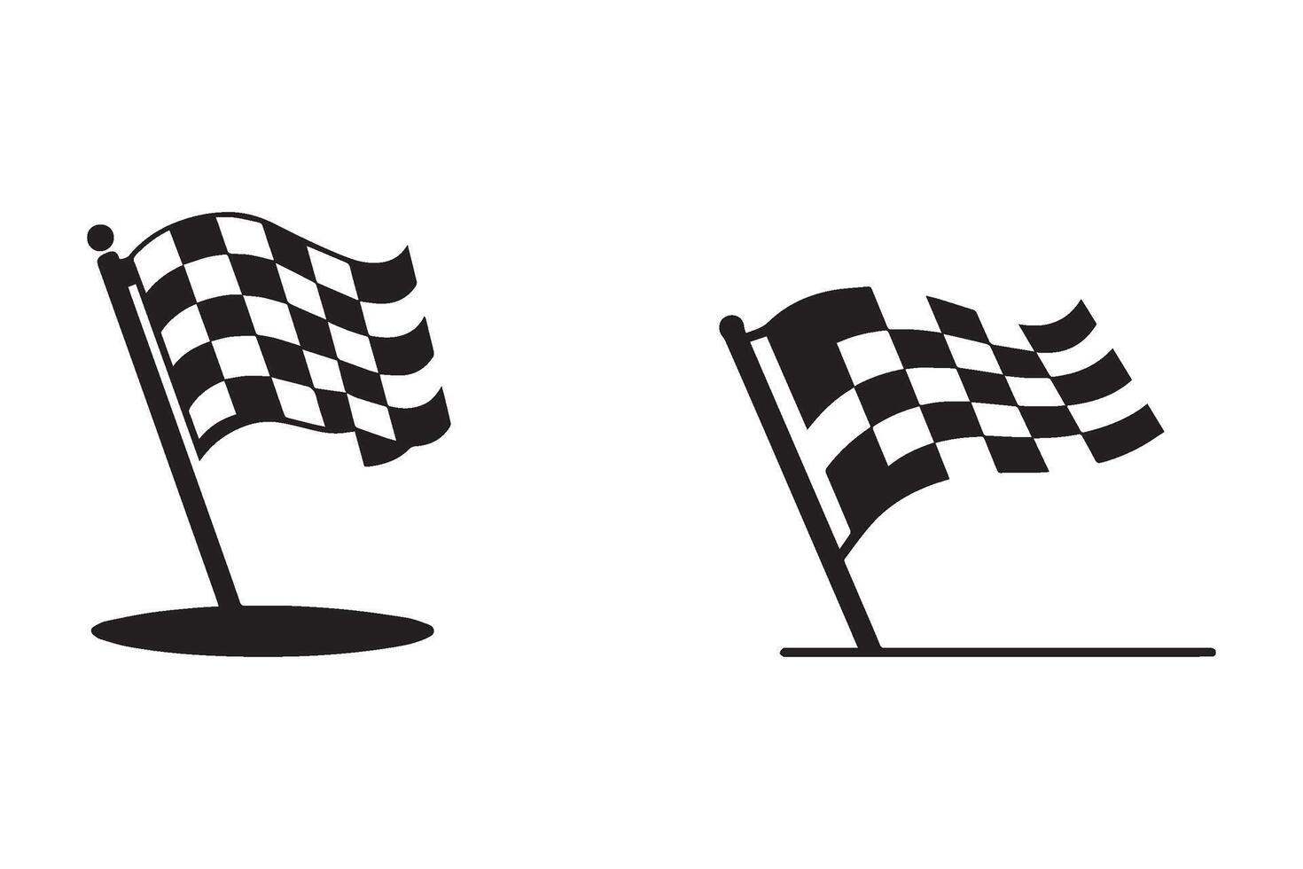 Minimalist racing flag logo. Racing flag silhouette on white background vector