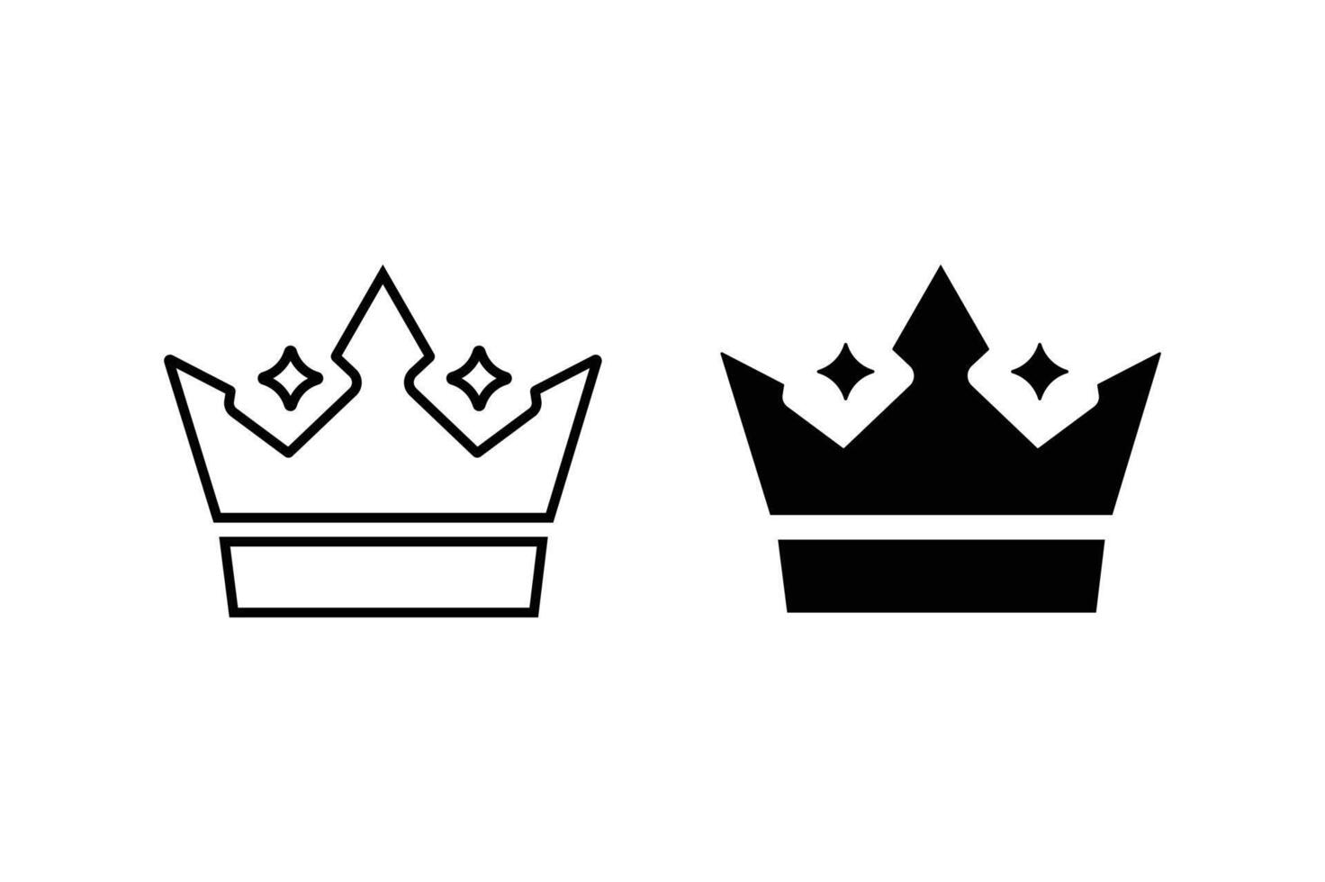 crown icon, king silhouette icon vector