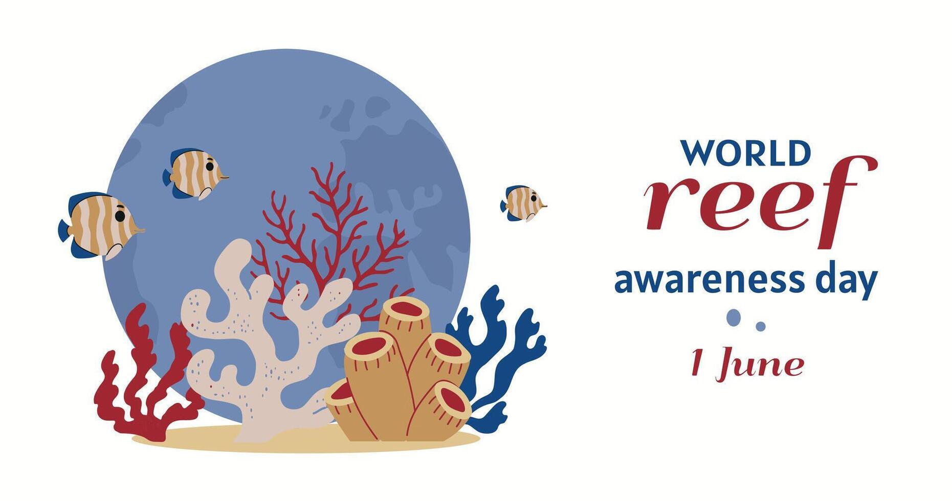 World Reef Awareness Day card banner invitation poster vector